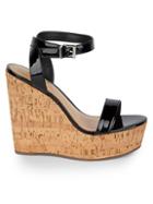 Schutz Raquel Patent Leather Platform Wedge Sandals