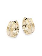 Effy 14 Kt. Yellow Gold And Diamond Hoops 0.21 Ct. T.w.