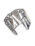 Alexis Bittar Crystal-encrusted Hinged Cuff Bracelet