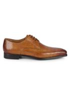 Magnanni Croc-embossed Leather Derby Shoes
