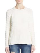 Knitz By For Love & Lemons Natalie Ribbed Knit Silk & Cotton Sweater