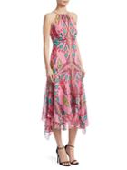 Nanette Lepore Silk Island-print Midi Dress