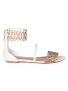 Ala A Ankle-cuff Laser Cut Leather Sandals