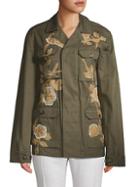 Valentino Embroidered Floral Cargo Jacket