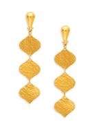Gurhan 24k Yellow Gold Triple Clove Flake Drop Earrings