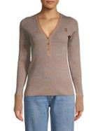Marc Jacobs Ribbed V-neck Wool Henley Sweater