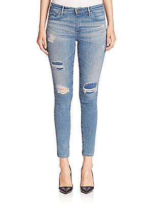 Ag Adriano Goldschmied Middi Distressed Ankle Jeans