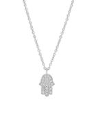 Nephora 14k White Gold & Diamond Hamsa Pendant Necklace