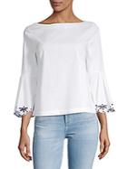 Laundry By Shelli Segal Scalloped Embroidered Top