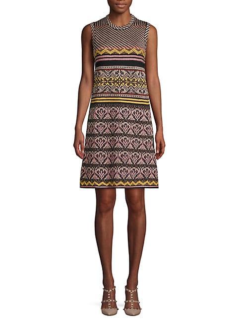 M Missoni Patterned A-line Knit Dress