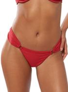 Red Carter Tanga Ribbed Bikini Bottom