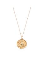 Gabi Rielle 22k Goldplated Black Crystal Lucky Charm Medallian Pendant Necklace