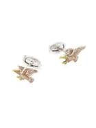 Jan Leslie Salmon And Dragonfly Sterling Silver Cuff Links