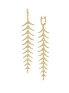 Gabi Rielle 22k Gold Vermeil & Crystal Long Fern Dangle Earrings
