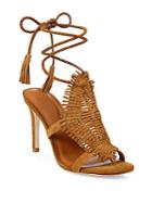 Joie Ady Woven Suede Ankle-wrap Sandals