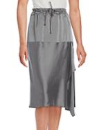 Brunello Cucinelli Solid Mid-length Silk Skirt