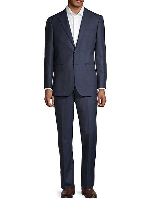 Saks Fifth Avenue Traveller Tailored-fit Striped Wool Suit
