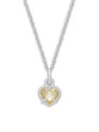 Judith Ripka Fontaine Sterling Silver Canary Crystal Pendant Necklace