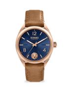 Versus Versace Lexington Rosegold Stainless Steel Leather-strap Watch