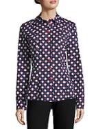 Carven Printed Button-up Blouse
