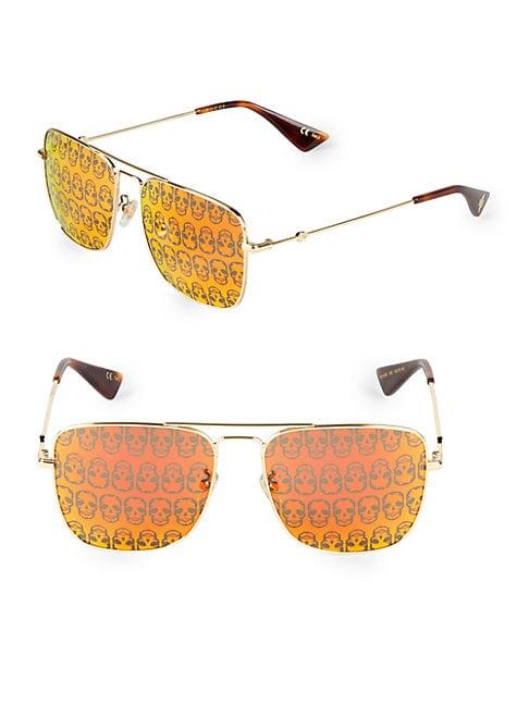 Gucci 55mm Aviator Sunglasses