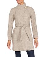 T Tahari Isabelle Asymmetrical Wool-blend Coat