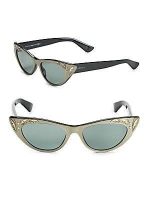 Gucci 50mm Pearled Cat Eye Sunglasses