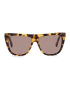 Saint Laurent 56mm Tortoiseshell Shield Sunglasses