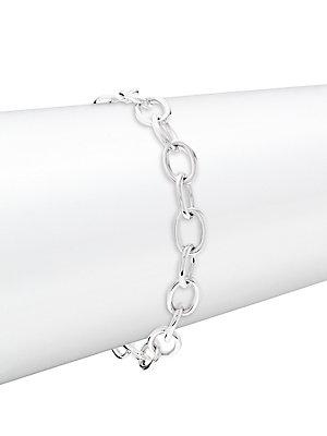 Swarovski Rhodium-plated Oval Clasping Link Bracelet