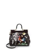 Dolce & Gabbana Medium Graphic Leather Shoulder Bag