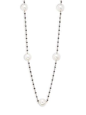 Tara Pearls White Pearl & Diamond Single Strand Necklace