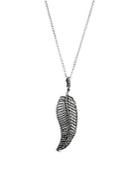 Bavna Sterling Silver & Diamond Leaf Shaped Pendant Necklace