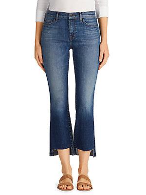 J Brand Selena Mid-rise Step Hem Cropped Bootcut Jeans
