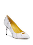 Charlotte Olympia Ada Marble-print Leather Pumps