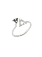Casa Reale Triangle Diamond And 18k White Gold Ring