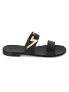 Giuseppe Zanotti Logo Double-strap Leather Slide Sandals