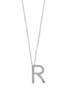 Effy 14k White Gold & Diamond R Pendant Necklace