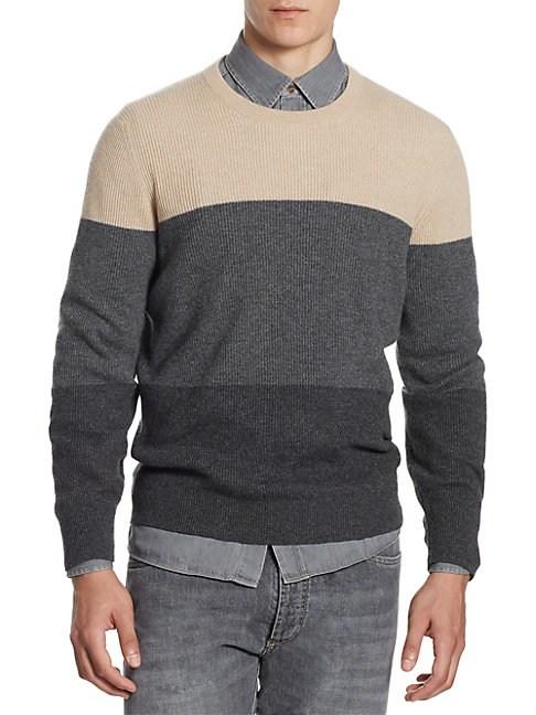 Brunello Cucinelli Colorblock Cashmere Sweater