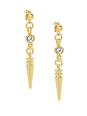 Mhart 18k Yellow Gold Crystal Spike Drop Earrings