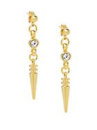Mhart 18k Yellow Gold Crystal Spike Drop Earrings
