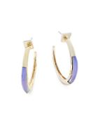 Alexis Bittar Lucite 10k Gold-plated Crescent Hoop Earrings- 1.5in