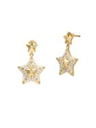 Gabi Rielle 22k Gold Vermeil & Crystal Star Drop Earrings