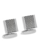 Zegna Sterling Silver & Black Mother-of-pearl Cufflinks