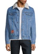 Members Only Faux Shearling-collar Denim Jacket