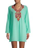 Rise & Bloom Beaded Long Sleeve Cover-up