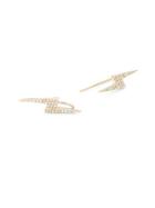 Casa Reale Diamond & 14k White Gold Lightning Bolt Earrings
