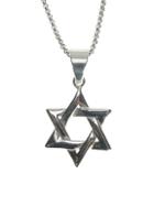 Jean Claude Dell Arte Stainless Steel Star Of David Pendant Necklace