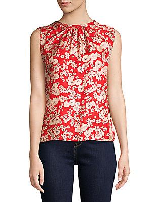 Rebecca Taylor Cherry Blossom-print Silk Top
