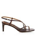 Joie Malou Croc-embossed Leather Slingback Sandals
