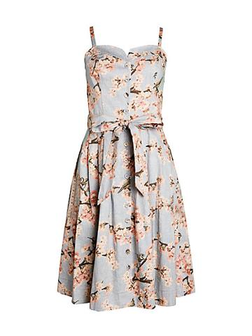 Gal Meets Glam Floral Button-down Flare Dress
